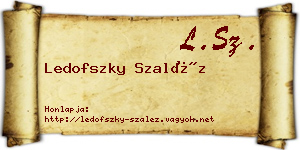 Ledofszky Szaléz névjegykártya